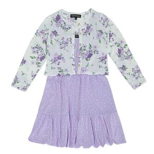 Girls Cardigan Layered Dress and Scrunchies Set. (NEW with Tags!!!)